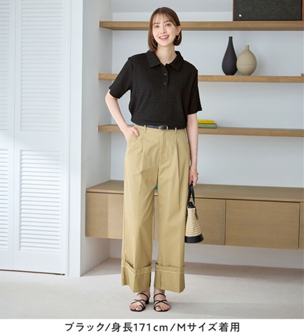 Viola e Viola（ヴィオラ エ ヴィオラ）の「ポコポコ素材ポロトップス（カットソー）」｜詳細画像