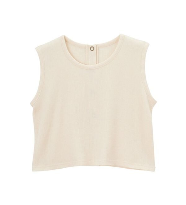GeeRA（ジーラ）の「スナップボタンワッフルクロップドトップス（カットソー）」｜詳細画像