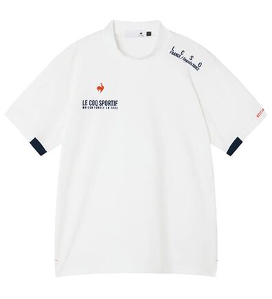 「＜ルコック＞ゴルフ　マーキングデザイン半袖モックネックシャツ（メンズシャツ）」