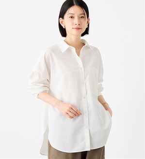 Viola e Viola（ヴィオラ エ ヴィオラ）の「【イージーケア】お手入れ簡単羽織に使えるオーバーシャツ（シャツ）」｜オフホワイト