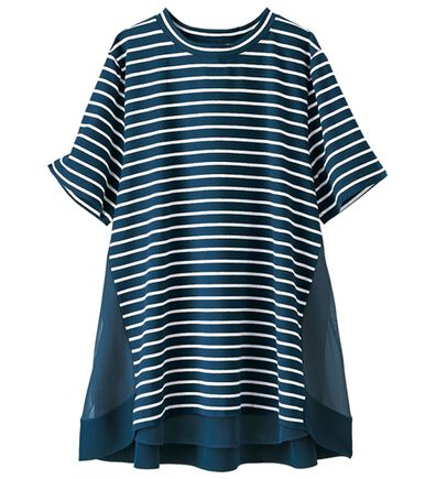 BELLUNA（ベルーナ）の「バックデザイン異素材切替プルオーバー（カットソー）」