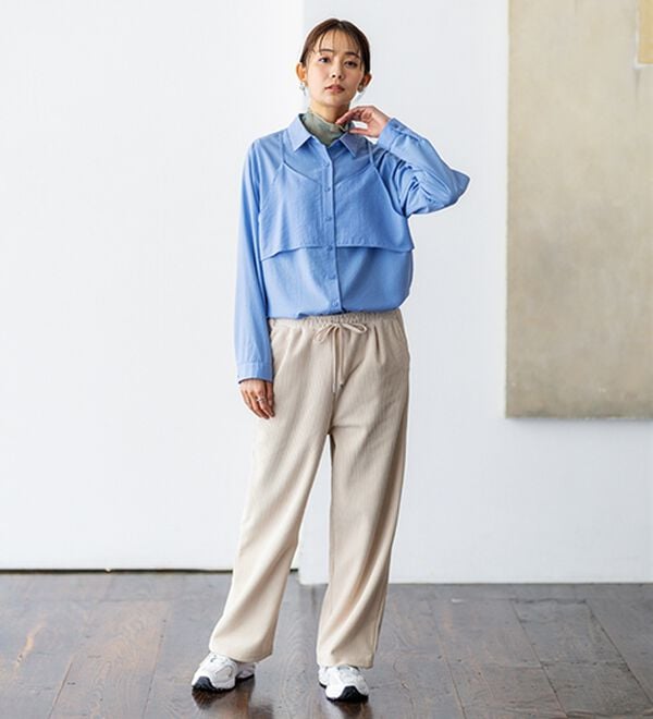 BELLUNA（ベルーナ）の「シアー素材ハイネックインナープルオーバー（カットソー）」｜詳細画像