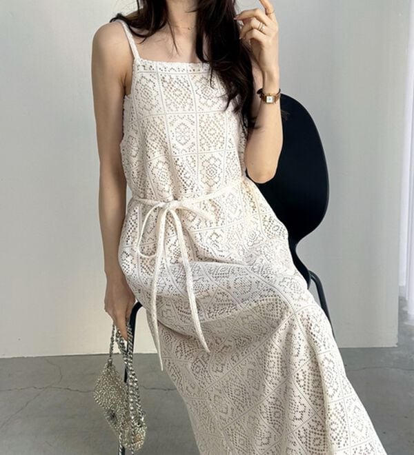 GeeRA（ジーラ）の「前後２ＷＡＹパネルレースキャミワンピース（その他ワンピース）」｜詳細画像