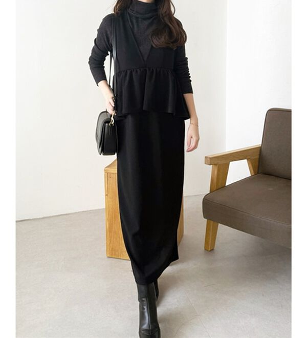 GeeRA（ジーラ）の「楽ちん！ペプラムジャンパースカート（ジャンパースカート）」｜詳細画像