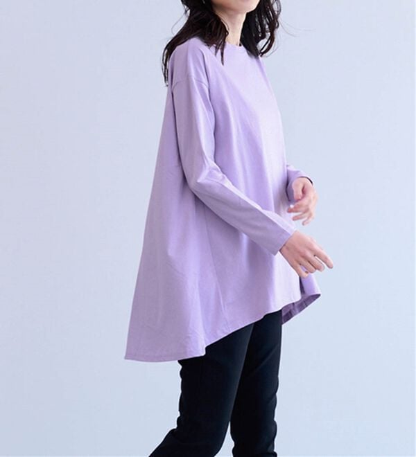 RANAN（ラナン）の「＜ＢＣ＞綿１００％ひんやりフレアーシルエットチュニック（カットソー）」｜詳細画像