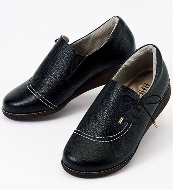 ルフラン（ルフラン）の「メディフィット５Ｅサイドリボンスリッポン（スリッポン）」｜ブラック