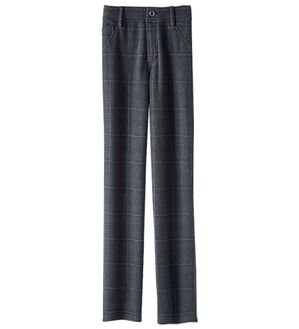 BELLUNA（ベルーナ）の「ポカポカすっきり！あったか裏ファーパンツ（フルレングスパンツ）」｜チャコール／ブルー