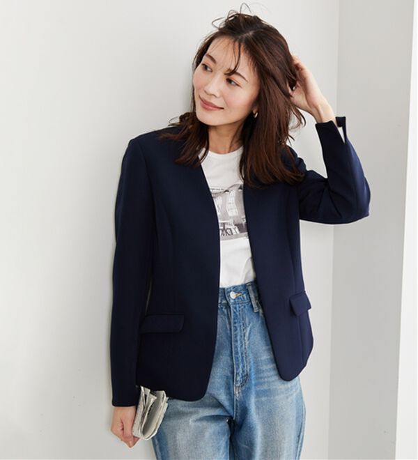 BELLUNA（ベルーナ）の「＜Ｃ／Ｓ＞ノーカラージャケット（ノーカラージャケット）」｜詳細画像