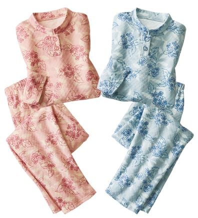 「【２着組】ふんわり花柄キルトパジャマ（パジャマ・ルームウェア）」