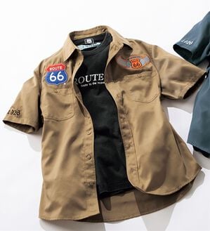 「＜ルート６６＞シャツアンサンブル（メンズシャツ）」｜ベージュ