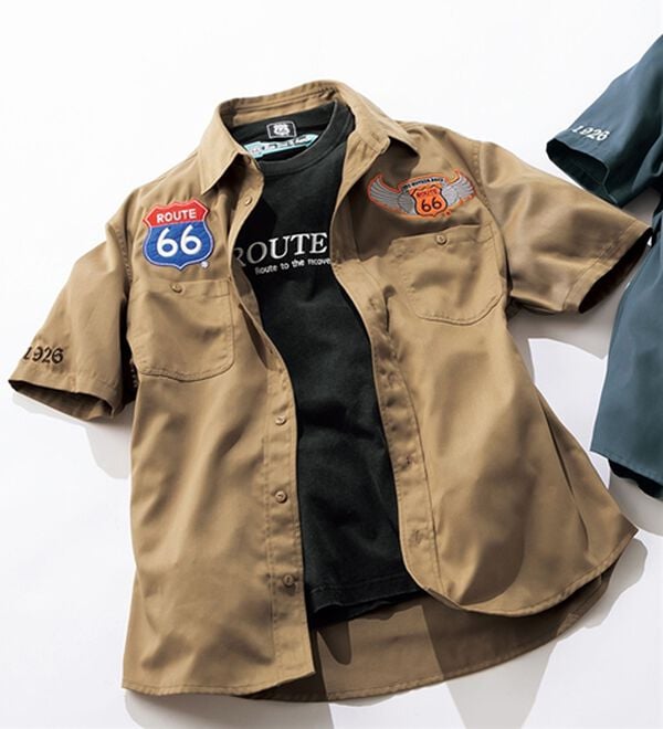 「＜ルート６６＞シャツアンサンブル（メンズシャツ）」｜ベージュ