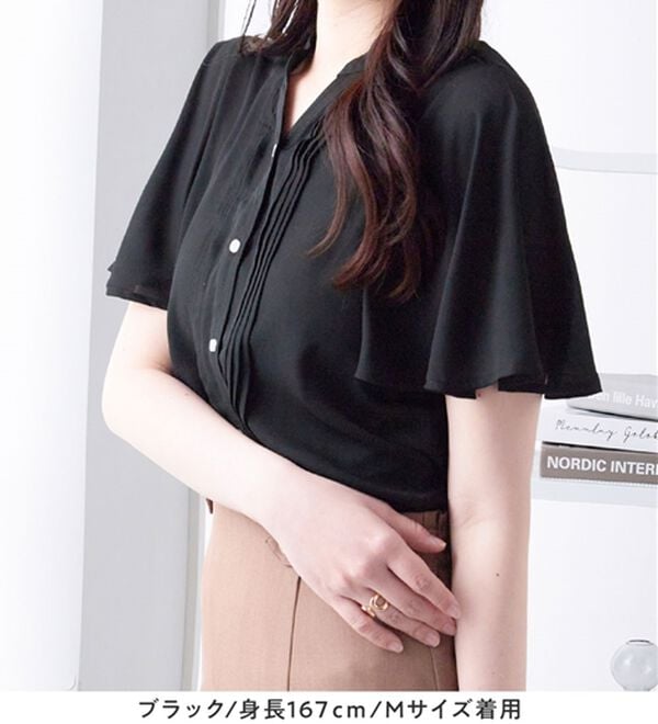 alotta（アロッタ）の「上品細見えピンタックブラウス（ブラウス）」｜詳細画像