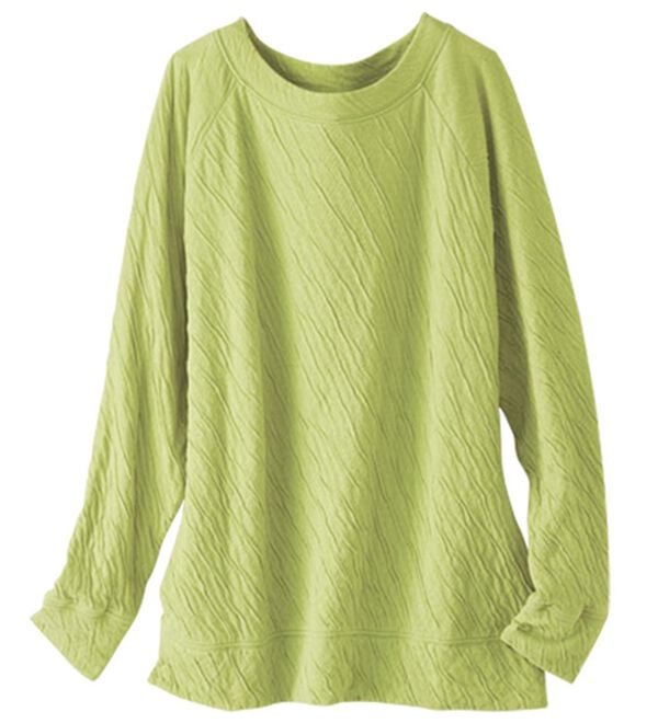 BELLUNA（ベルーナ）の「綿１００％柔らか接結プルオーバー（カットソー）」｜ライム