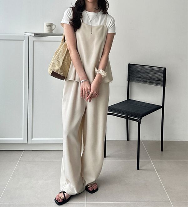 GeeRA（ジーラ）の「セットアップ風キャミソールサロペット（オールインワン）」｜詳細画像