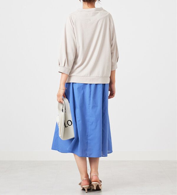 BELLUNA（ベルーナ）の「ヒンヤリ綿混ワイドネックプルオーバー（カットソー）」｜詳細画像