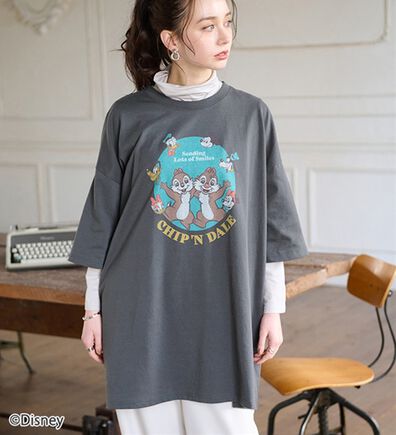 BELLUNA（ベルーナ）の「＜Ｄｉｓｎｅｙ＞【チップ&デール】ビッグ7分袖プリントTシャツ（Tシャツ）」