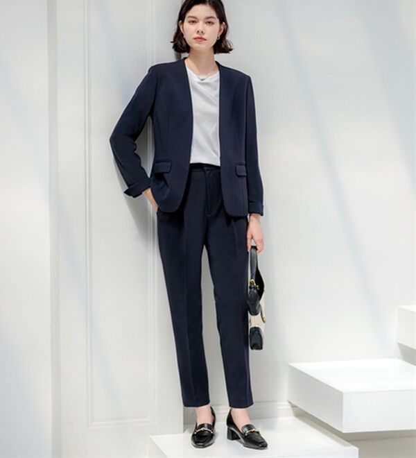 ジャケット+パンツ】洗濯機で洗えるのびのび！ストレッチカットソー