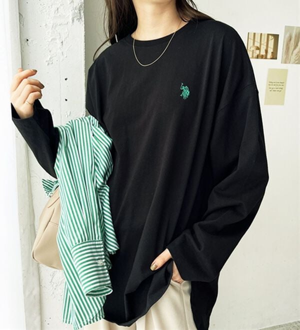 GeeRA（ジーラ）の「【Ｕ．Ｓ．ＰＯＬＯ ＡＳＳＮ】オーバーサイズ刺しゅうロンＴ（カットソー）」｜詳細画像