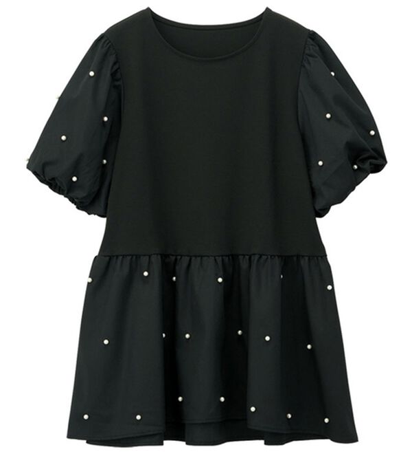 RANAN（ラナン）の「ひんやり！パール調ビーズ使いボリューム袖プルオーバー（カットソー）」｜詳細画像