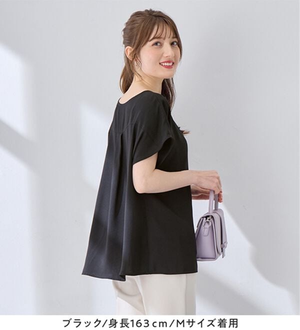 alotta（アロッタ）の「【イージーケア】パール調ボタンデザインブラウス（ブラウス）」｜詳細画像