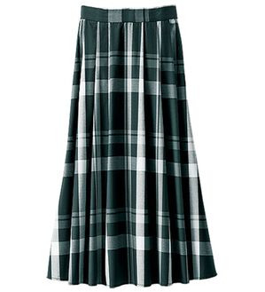 BELLUNA（ベルーナ）の「大人顔フレアーデザインスカート（ロングスカート）」｜黒系チェック