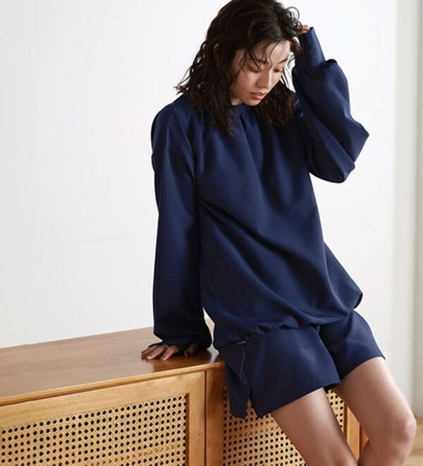 Pierrot（ピエロ）の「【速乾機能付】ギャザートップスラッシュガード（チュニック）」｜詳細画像