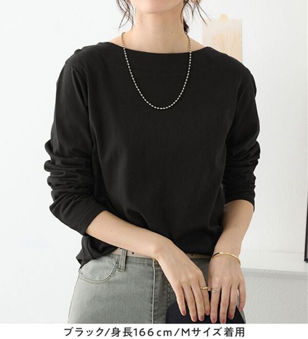 Viola e Viola（ヴィオラ エ ヴィオラ）の「柔らか綿１００％大人キレイTシャツ（カットソー）」｜詳細画像