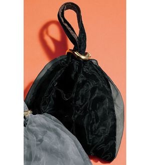 RANAN（ラナン）の「チュール重ねリングモチーフバッグ（ハンドバッグ）」｜ブラック