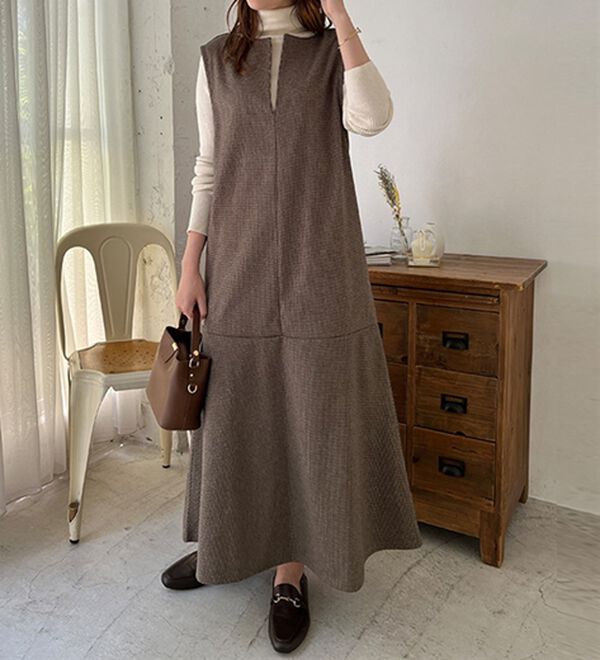 GeeRA（ジーラ）の「前後２ＷＡＹウールライクチェックジャンパースカート（ジャンパースカート）」｜詳細画像