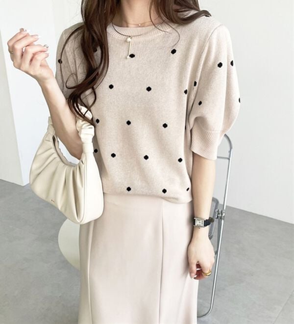 GeeRA（ジーラ）の「ドット柄ジャガードトップス（ニット・セーター）」｜詳細画像