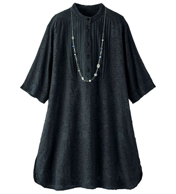 ルフラン（ルフラン）の「ジャカード素材の切替チュニック（チュニック）」｜詳細画像