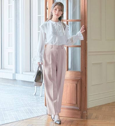 alotta（アロッタ）の「美脚魅せセンタープレスワイドパンツ（フルレングスパンツ）」