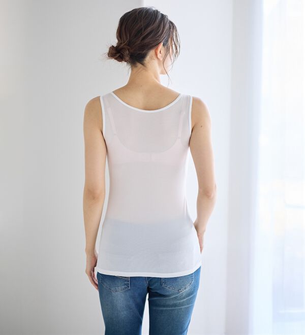 LAVIENNE（ラヴィエンヌ）の「【暑がりさん必見！】瞬間ひんやり冷感！タンクトップインナー＜さらりラボ＞（肌着・インナーウェア）」｜詳細画像