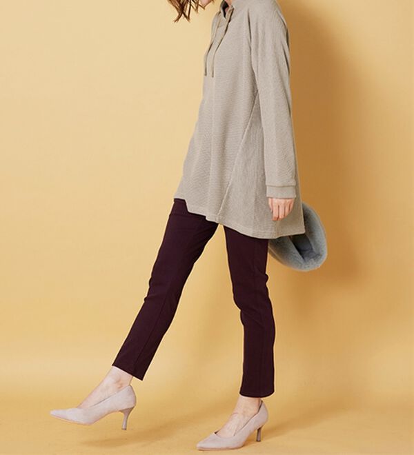 BELLUNA（ベルーナ）の「あぜ調裏起毛素材ワイドネックチュニック（チュニック）」｜詳細画像