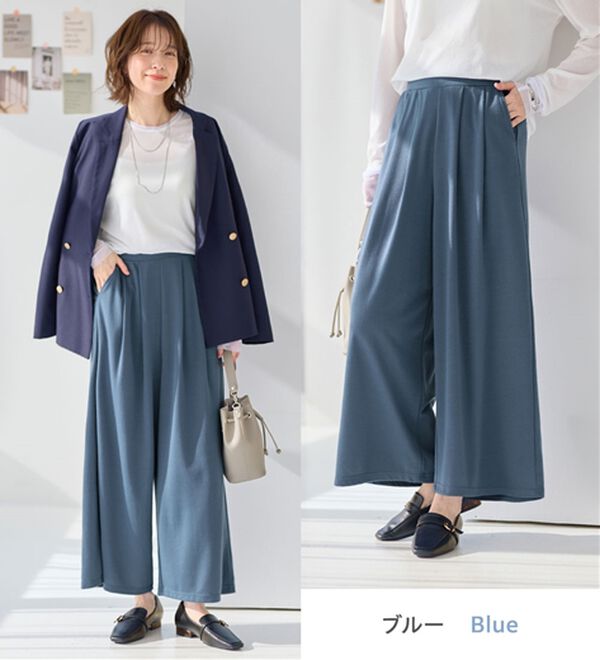 Viola e Viola（ヴィオラ エ ヴィオラ）の「楽ちんきれい美脚ワイドパンツ（ワイドパンツ・ガウチョ）」｜詳細画像