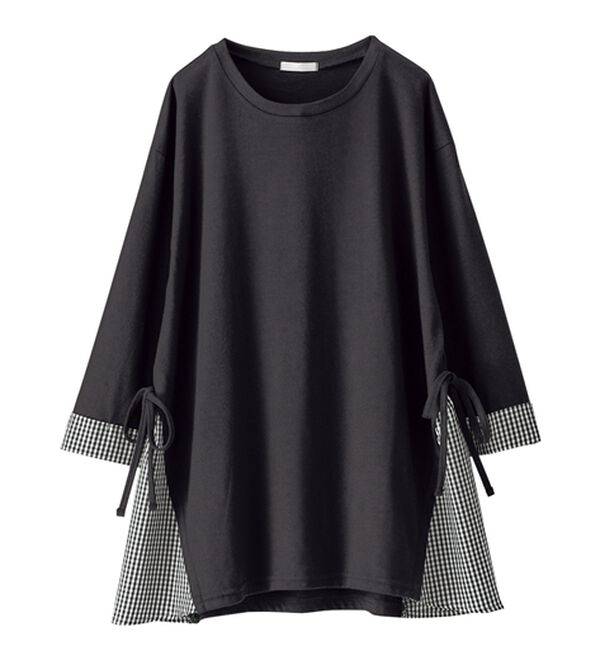 BELLUNA（ベルーナ）の「サイドリボンデザイン異素材切替チュニック（チュニック）」｜詳細画像