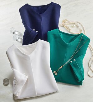 ルフラン（ルフラン）の「【３色組】リップル素材切替プルオーバー（カットソー）」｜詳細画像