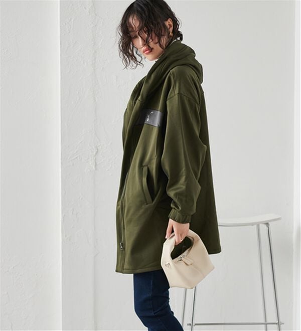 RANAN（ラナン）の「＜ｐｕｍａ＞ワンライン　フリースフーディ（ハーフコート）」｜詳細画像