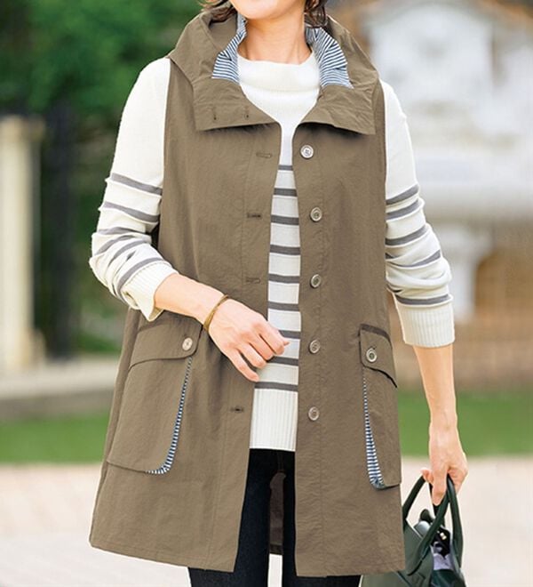 ルフラン（ルフラン）の「ストライプ使いベスト＜クローノ＞（ベスト）」｜詳細画像