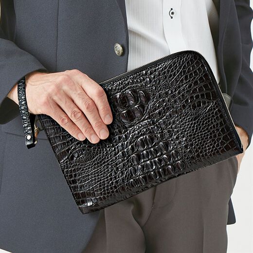 □日本アウトレット□ 超希少！昭和レトロなクロコダイルのクラッチ