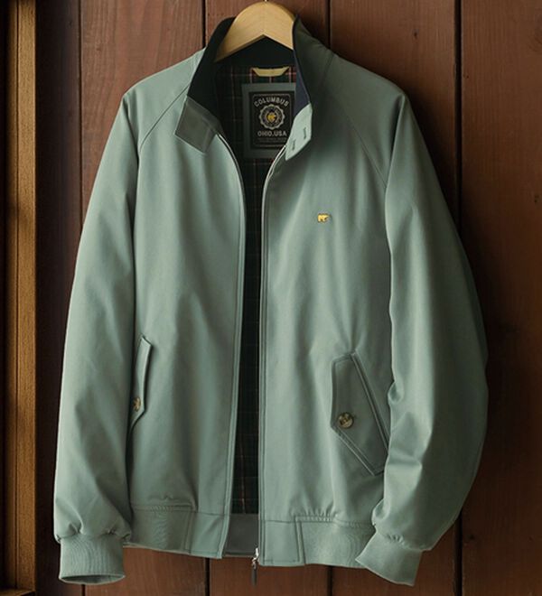 「＜ゴールデンベア＞着心地安心の綿タッチジャケット（メンズブルゾン）」｜スモーキーグリーン