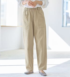 BELLUNA（ベルーナ）の「《ＨｕｇＲｅａｍコットン》ガーゼコロンパンツ（フルレングスパンツ）」｜ベージュ