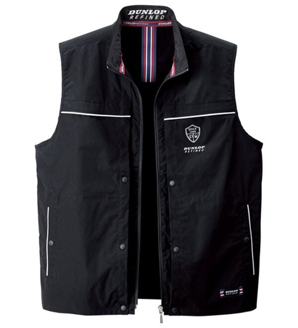 「＜ダンロップ・リファインド＞手ぶらでお出かけ便利ベスト（メンズベスト）」｜ブラック