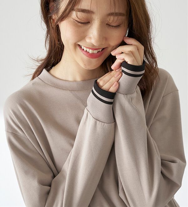 BELLUNA（ベルーナ）の「【メルティポンチ】配色リブ使いチュニック（チュニック）」｜詳細画像