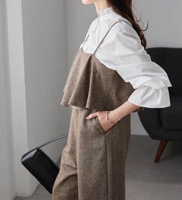 RANAN（ラナン）の「ツイードフリルサロペット（オールインワン）」｜詳細画像