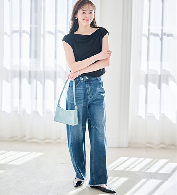 RANAN（ラナン）の「タックドレープフレンチスリーブＴ（Tシャツ）」｜詳細画像