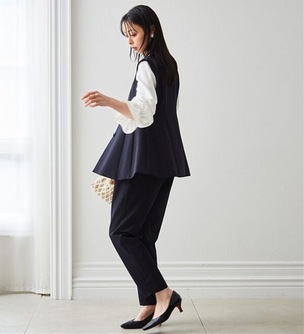 2点セット】防シワ！ペプラムベストセットアップ - ベルーナ【公式】