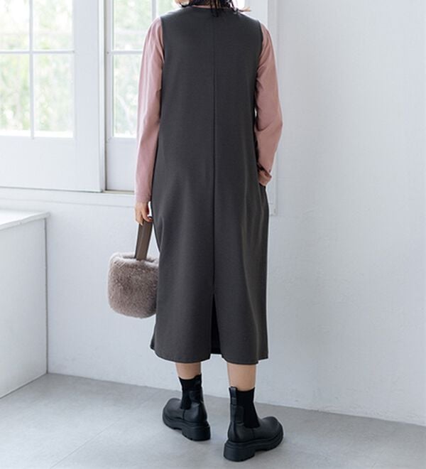 BELLUNA（ベルーナ）の「【選べる丈】シュッと体型カバー！ジャストフィットらくらくジャンパースカート（ジャンパースカート）」｜詳細画像