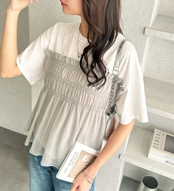 GeeRA（ジーラ）の「シアービスチェドッキングＴシャツ（カットソー）」｜詳細画像