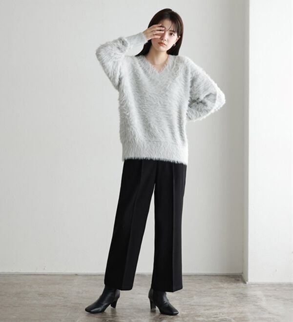 Pierrot（ピエロ）の「裏微起毛タックパンツ（フルレングスパンツ）」｜詳細画像